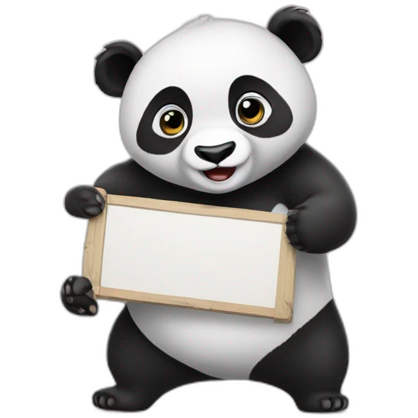 Panda holding a sign that says raid emoji