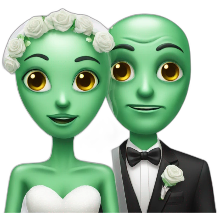 Alien bride and groom emoji