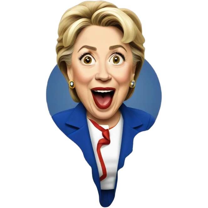 Hillary Clinton sticking her tongue out emoji