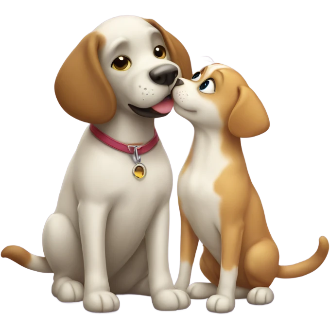 cat and dog kissing emoji