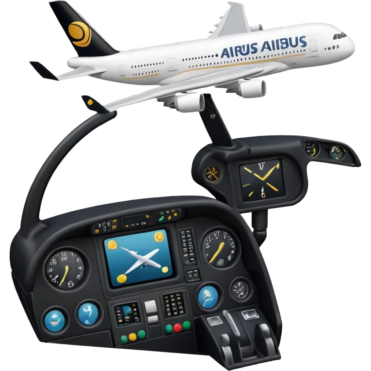 An airbus A380 sidestick in the cockpit  emoji