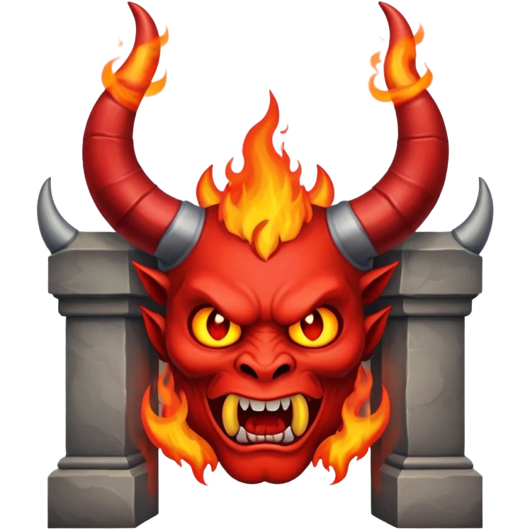 devil burning in gates of hell  emoji