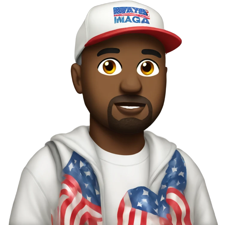 Kanye wearing maga hat emoji