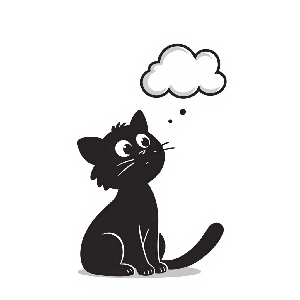 a cat and a cloud emoji