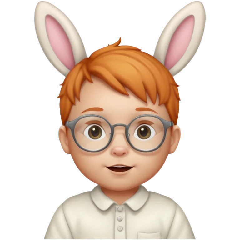 bunny ear wearing ginger small baby spectacled emoji