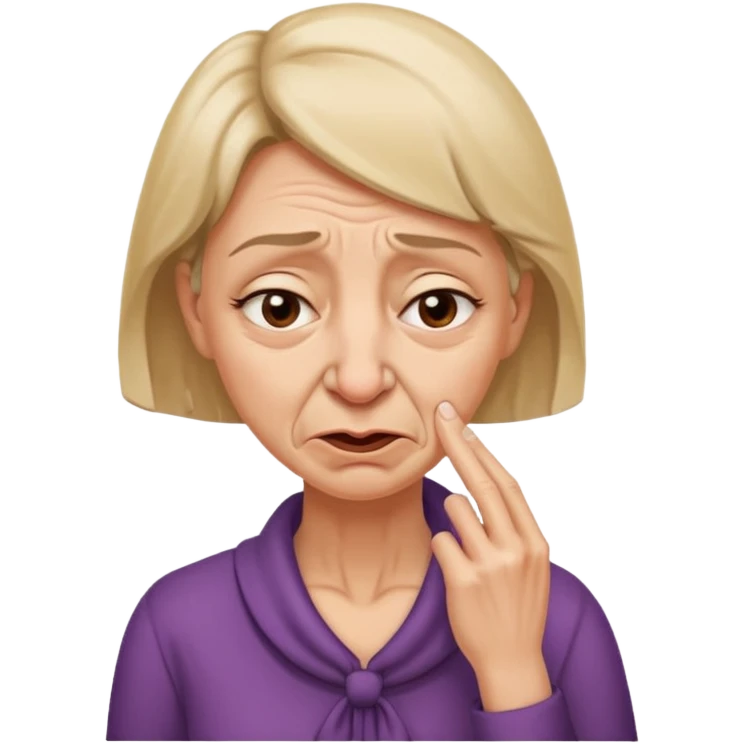 create a woman that is holding her neck because she is smelling something bad emoji