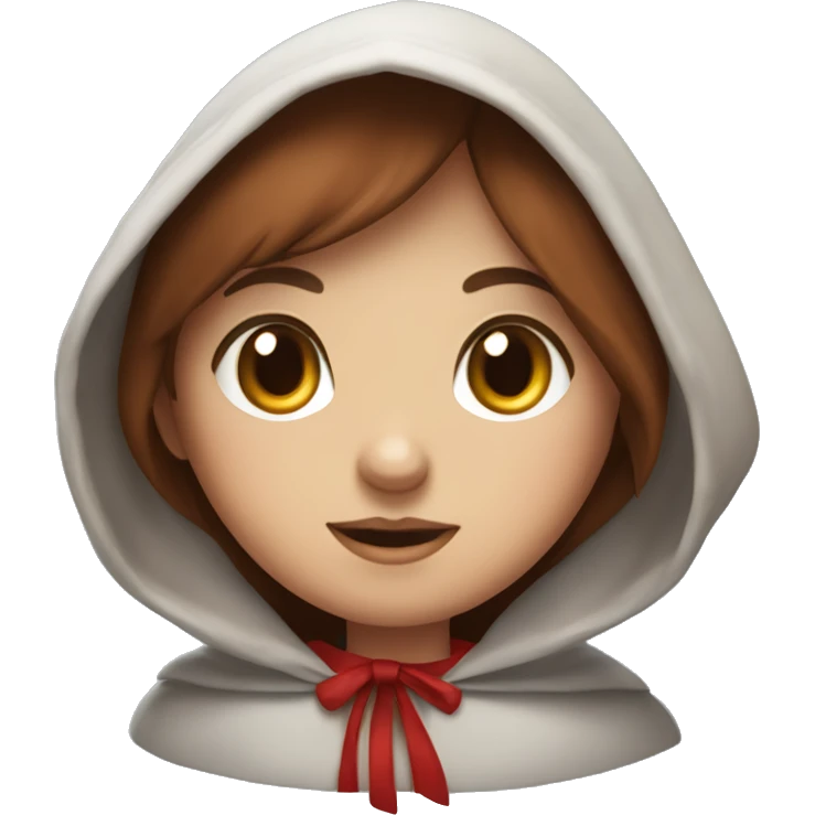 little red riding hood with brown hair amd blue eyes emoji