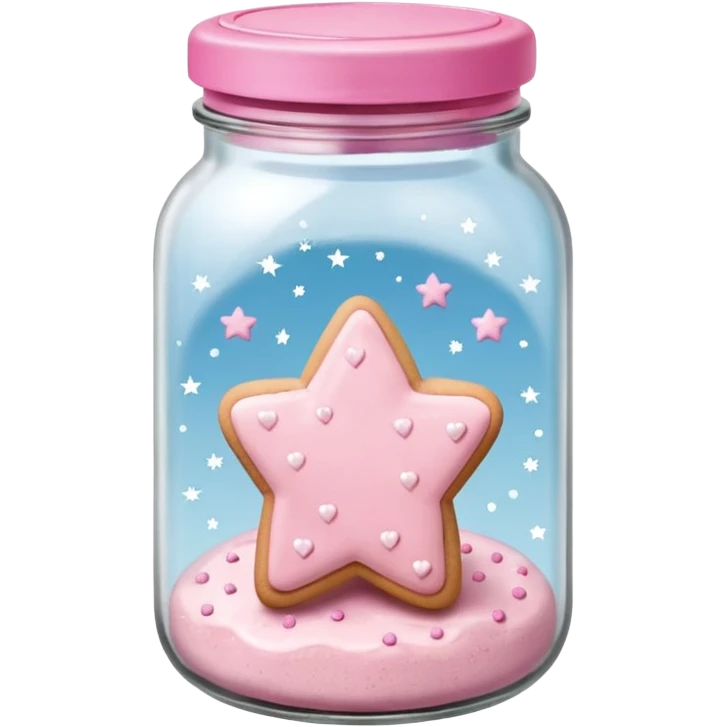 pastel pink christmas cookies in different shapes in jar with pink lid  emoji