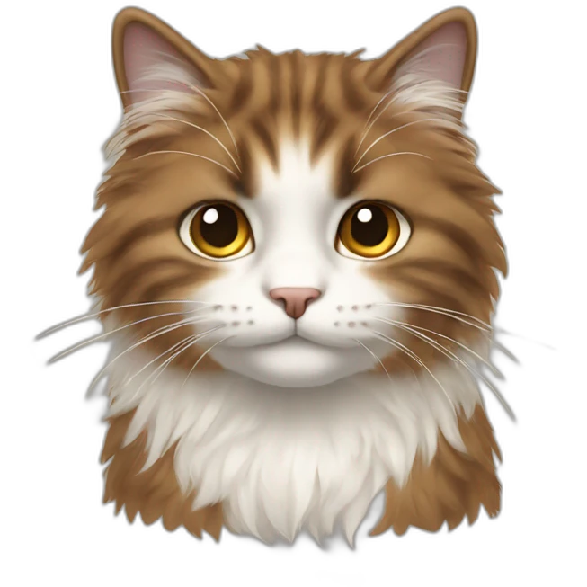 A cat with fluffy hair emoji