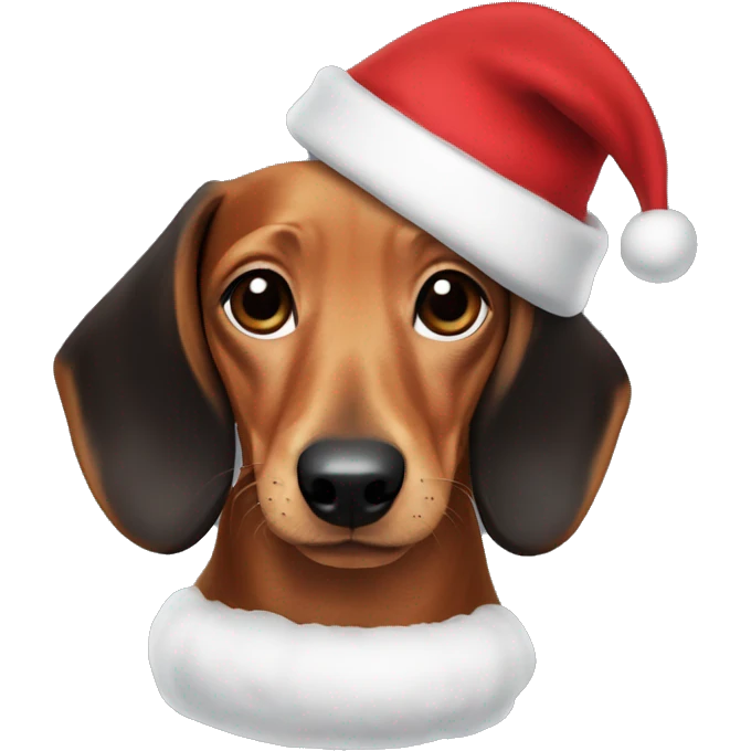 Create me a dachshund with santa’s hat  emoji