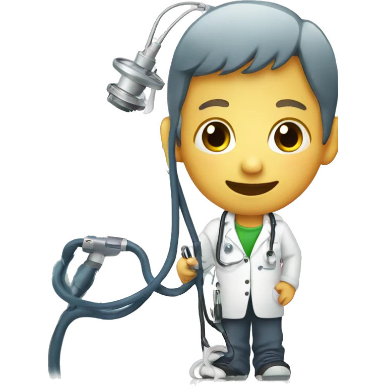 child with phonendoscope emoji