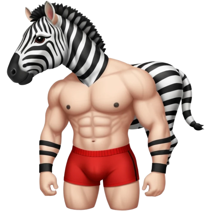 Buff zebra in underwear emoji