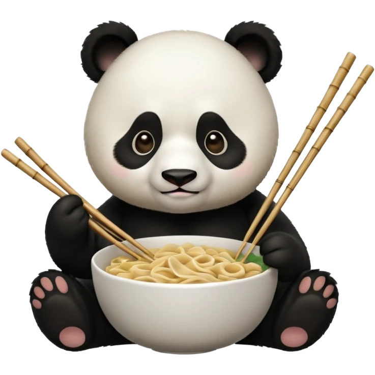 panda eating noodle emoji
