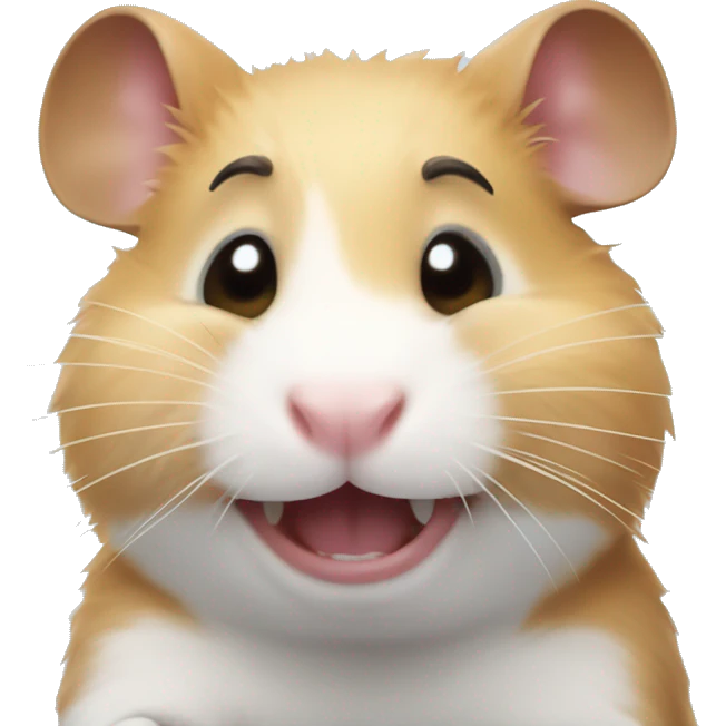 hamster with braces in his teeth smiles emoji