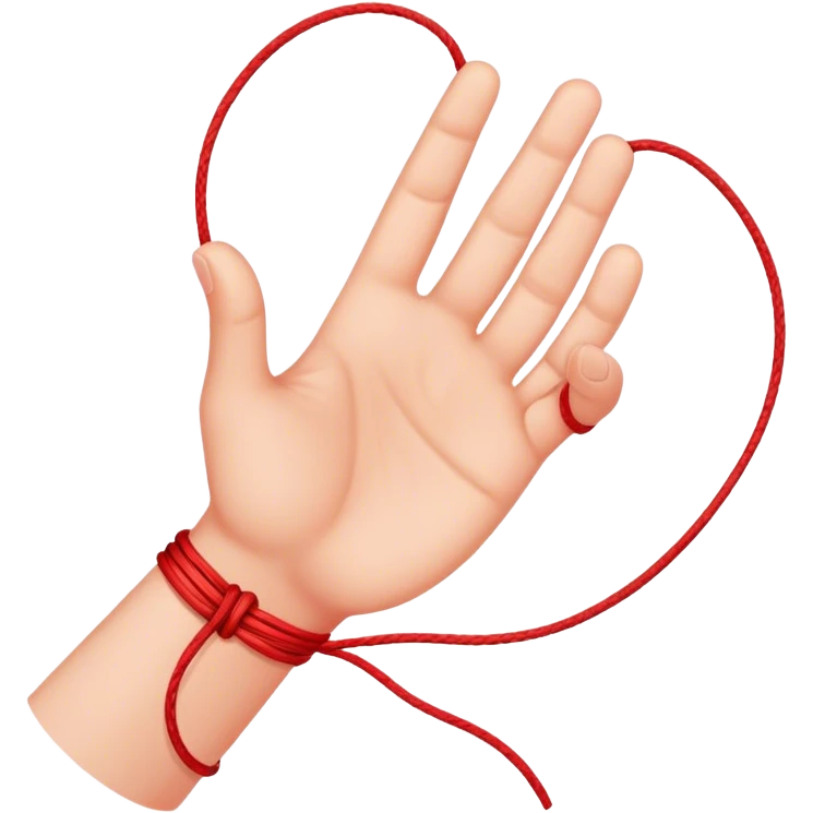 Hand with red string  emoji