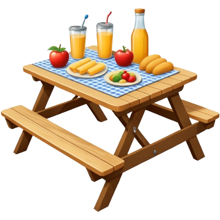 picnic table with food items on it emoji