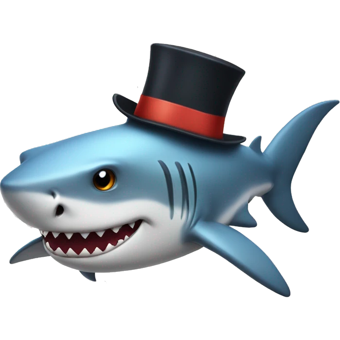 shark with tophat emoji