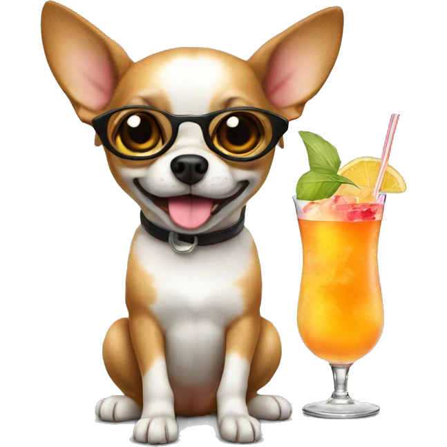 Chiwawa with cocktail  emoji