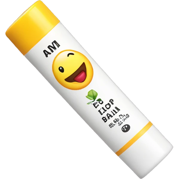 lip balm with label emoji