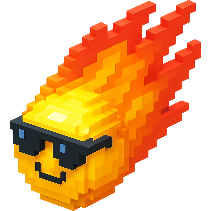 светящиеся комета в солнцезащитных очках, no background emoji
