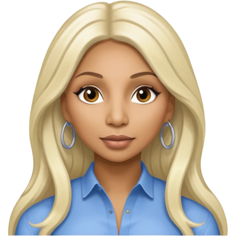 Tamar Braxton with long platinum blonde hair emoji