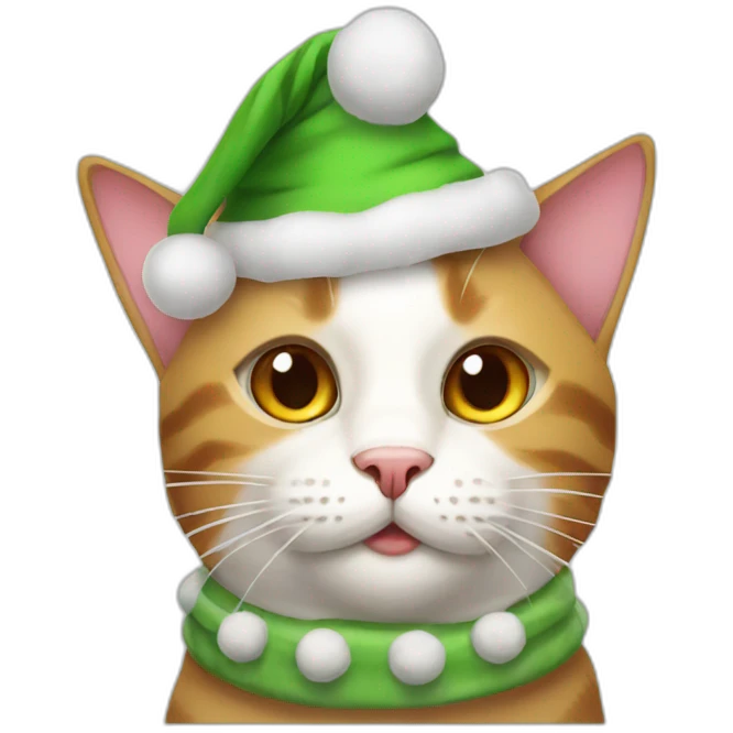 Christmas hat cat emoji