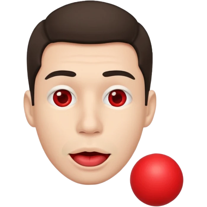 Man with red ball in his mouth emoji