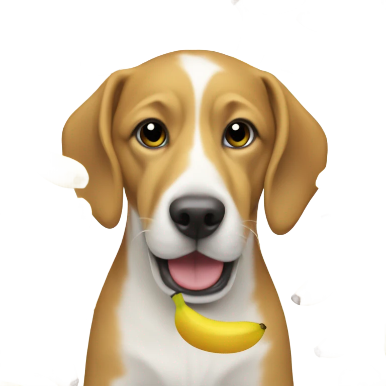 Dog eating banana emoji