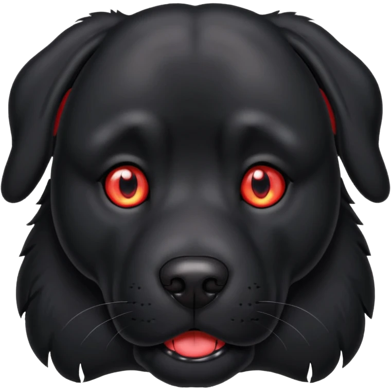 big red eyed black dog  emoji