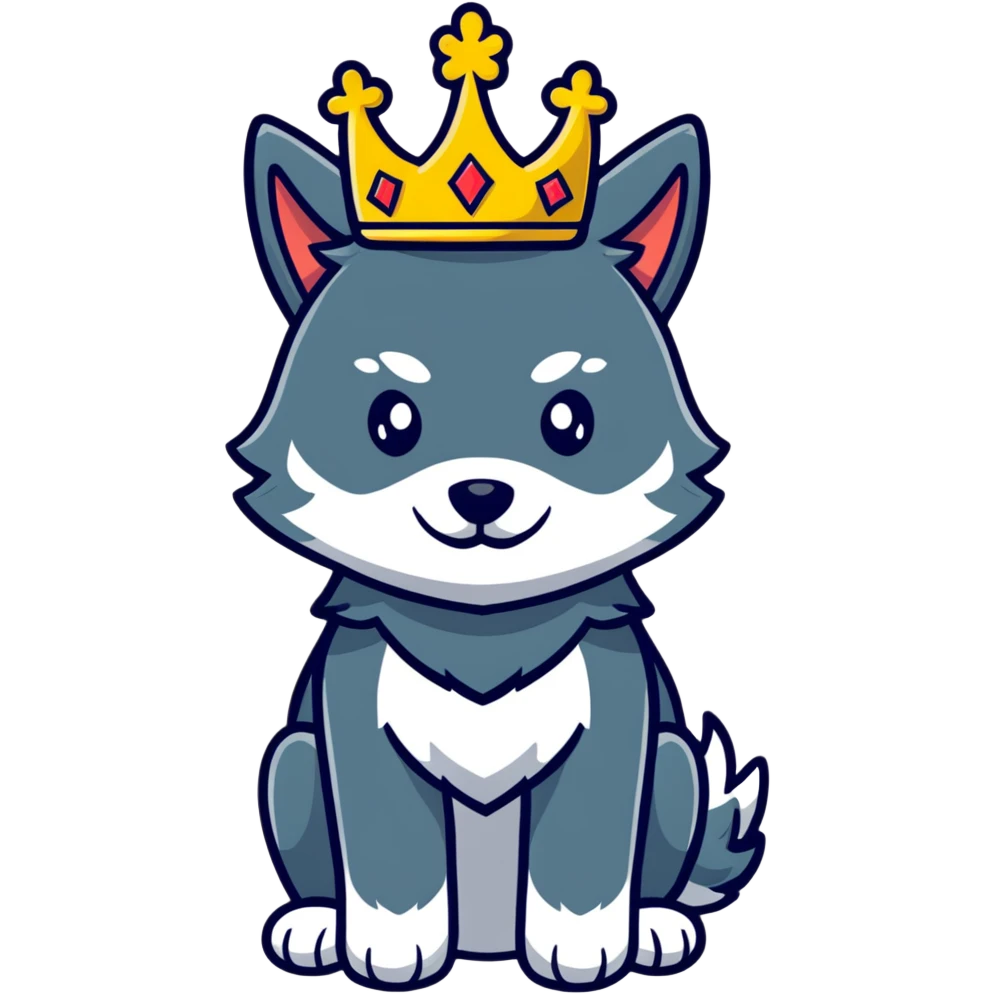 wolf with a crown emoji