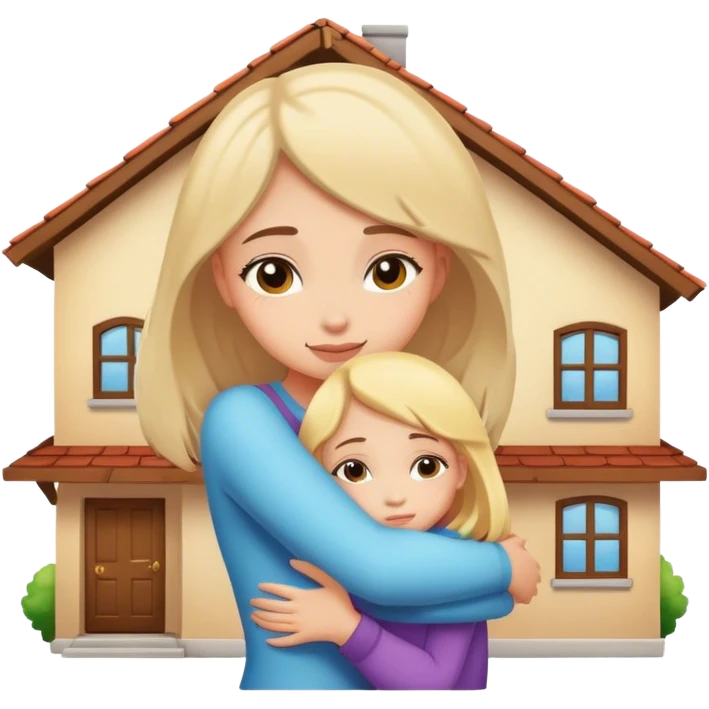 Girl hugging home  emoji