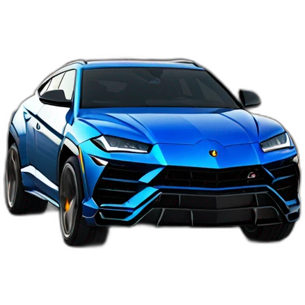 Lamborghini urus in blue on road emoji