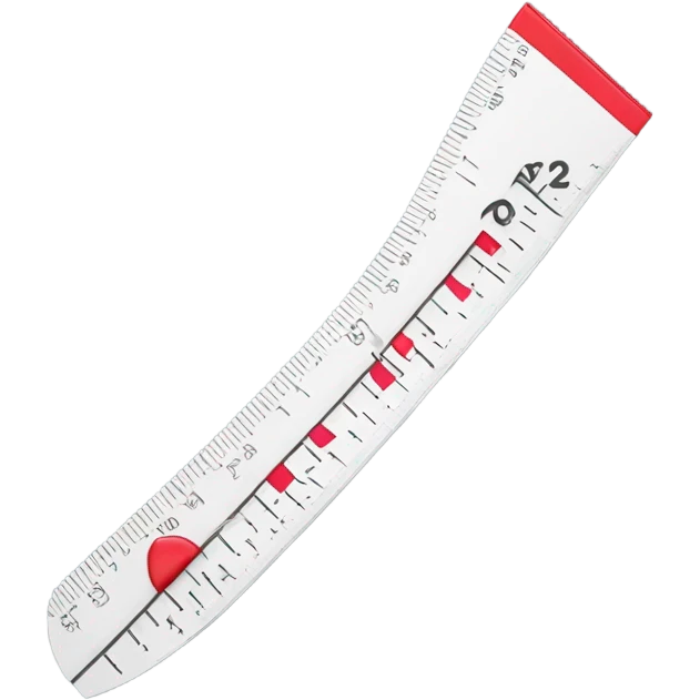 a metric ruler with a kiss lipstick mark on it emoji