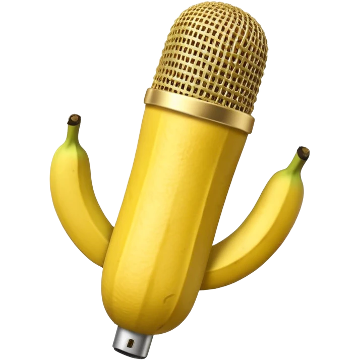 microphone made of banana emoji