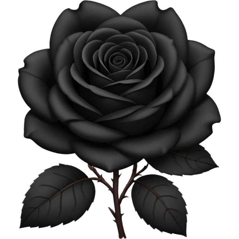 black rose, without green leaves, just flower emoji