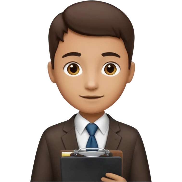 Manager + clipboard + tie, Cafe staff. emoji