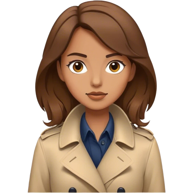 Women with brown hair in trench  emoji