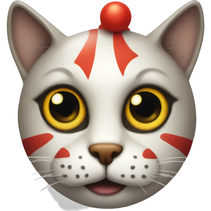cat with a clown nose emoji