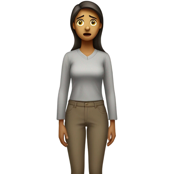 woman scared full height emoji