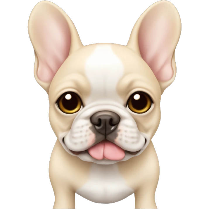 Cream frenchie head with white stripe on forehead puppy  emoji