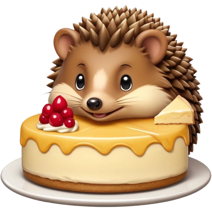hedgehog eating cheesecake emoji