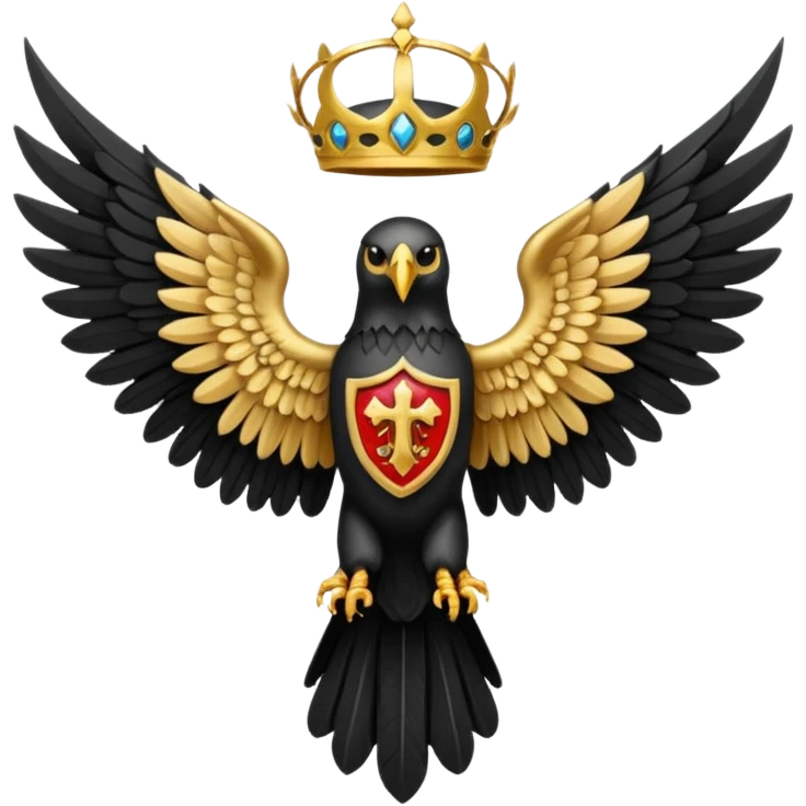 holy saint emblem with black wings emoji
