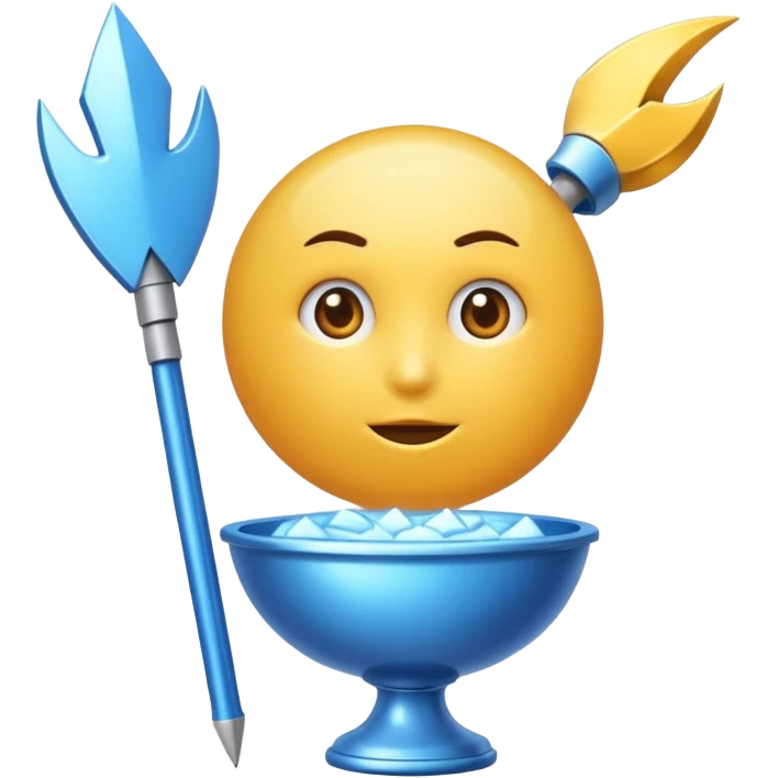Una bola Azul claro con una flecha de verdadero emoji