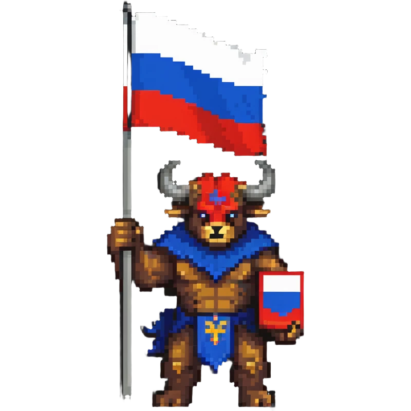 minotaur with russian flag emoji