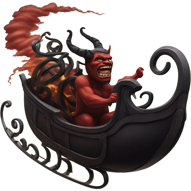 Satan’s sleigh on top of a tornado  emoji