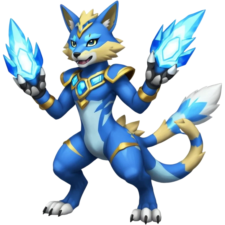 Zeraora-Weregarurumon-fusion-creature (full body emoji