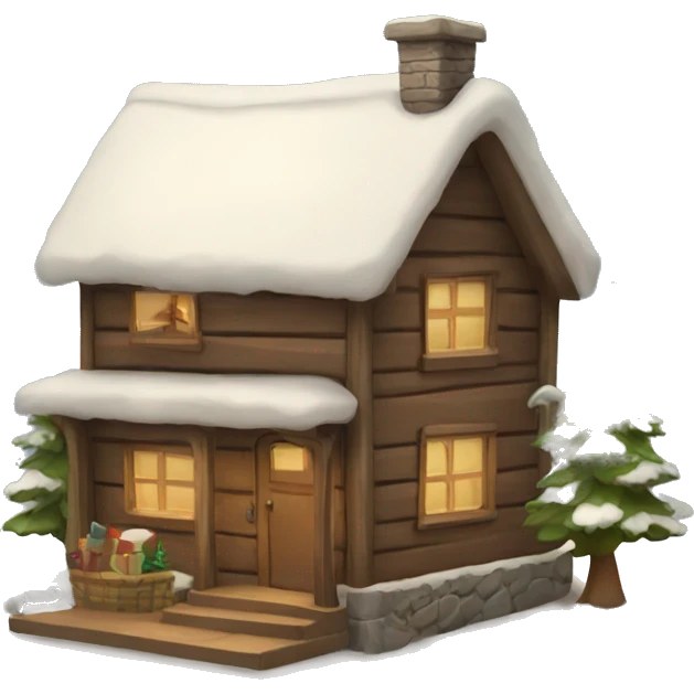 Cosy Christmas cabin emoji