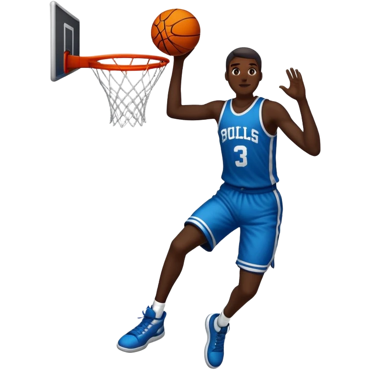 person jumping and dunking in the basketball hoop emoji