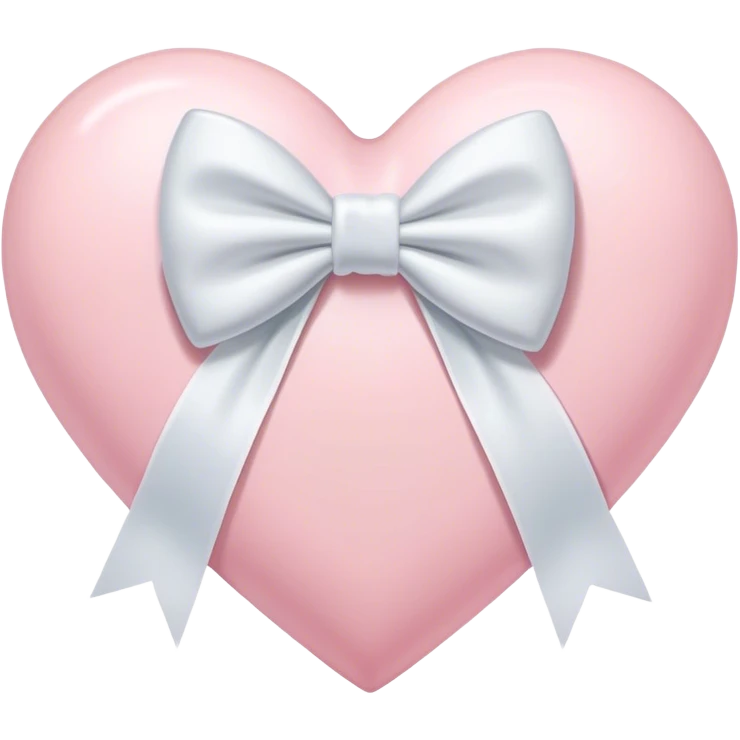 Pastel pink heart with white bow emoji