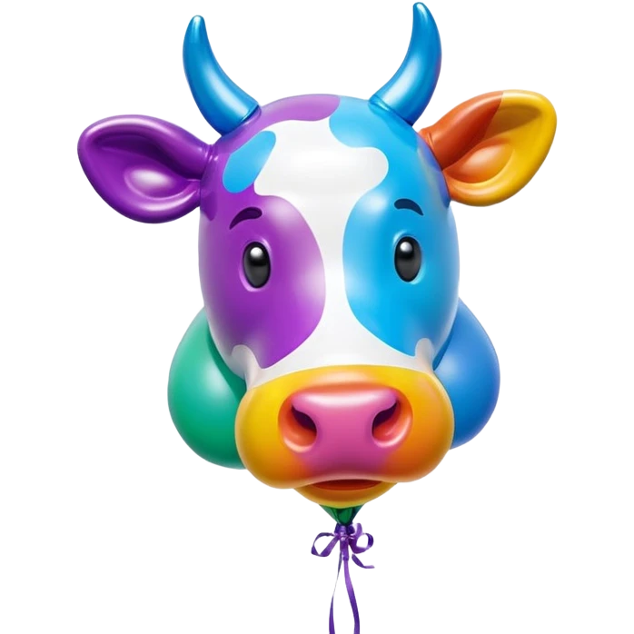   jeff koons style vinyl balloon girl cow sculpture  emoji
